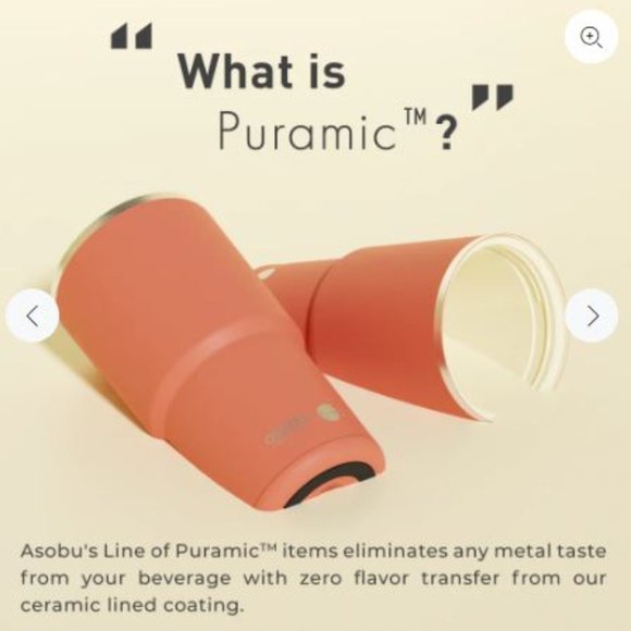 Asobu Ceramic Insulated Lined Travel Coffee Drink Mug Cup Crabapple Pick Me Up - Picture 3 of 7